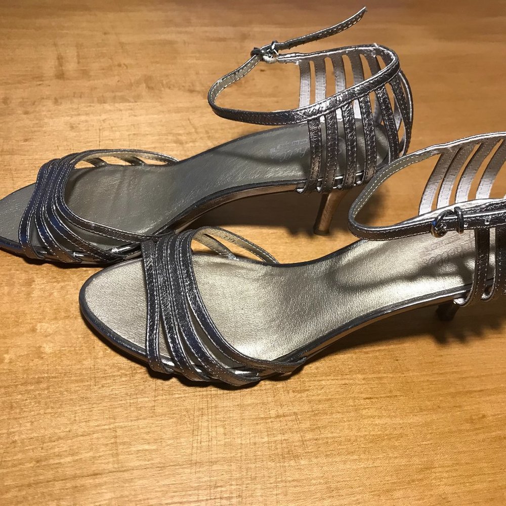 Modcloth Silver Birdcage Heels